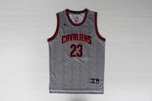 Camiseta Moda Estatica Cleveland Cavaliers LeBron James #23 Gris